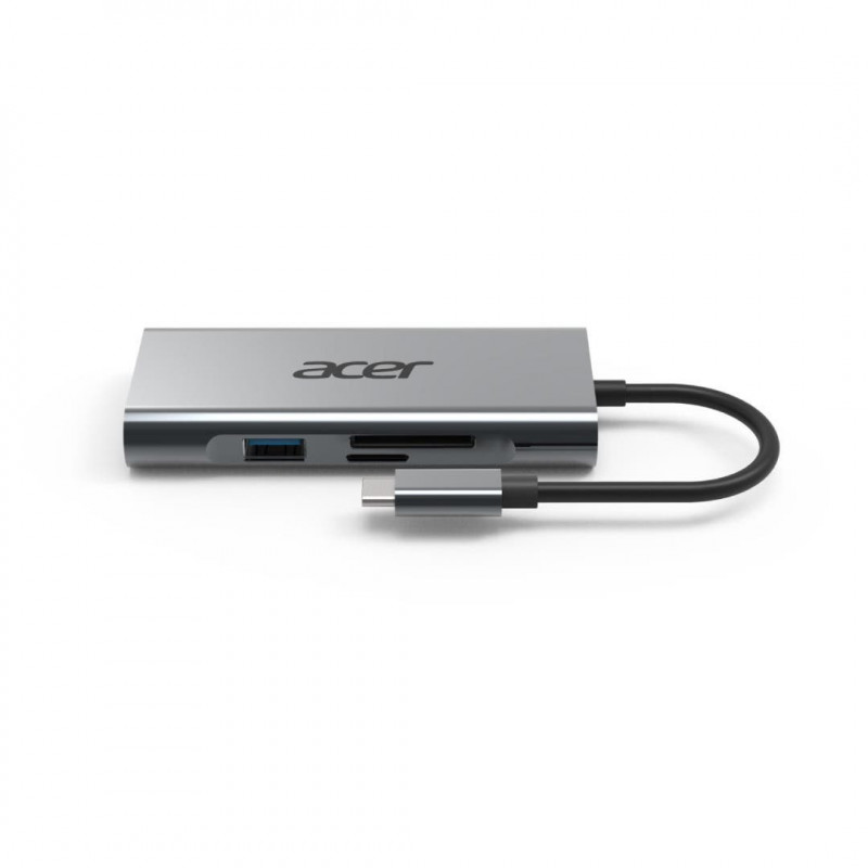 Acer GP.DCK11.00N kannettavien tietokoneiden telakka ja porttitoistin Langallinen USB 3.2 Gen 1 (3.1 Gen 1) Type-C Hopea
