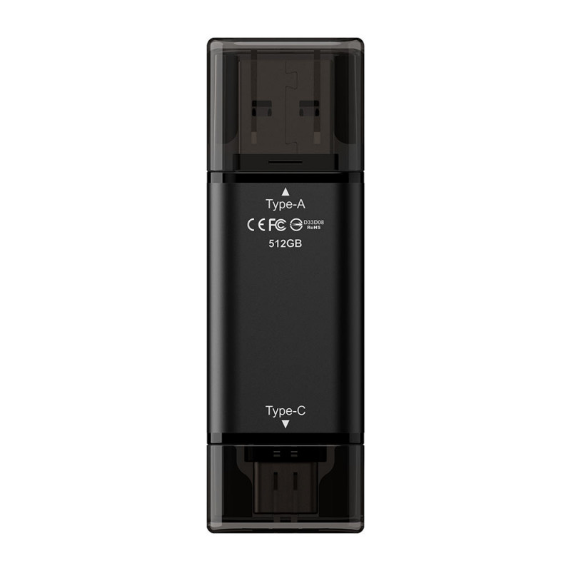 Team Group X1 MAX USB-muisti 512 GB USB Type-A   USB Type-C 3.2 Gen 2 (3.1 Gen 2) Musta