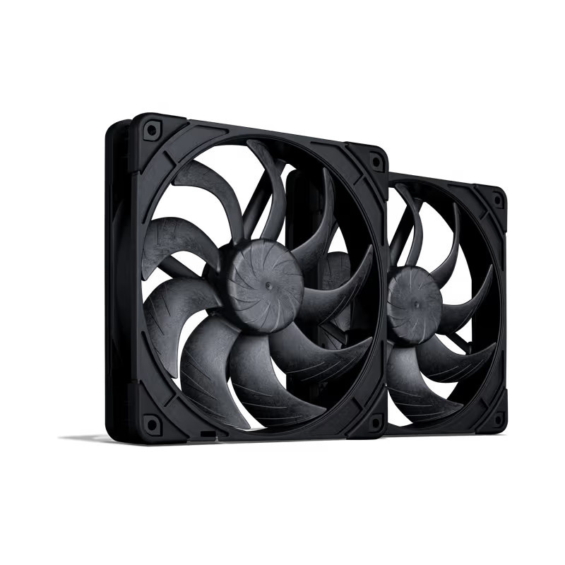 Noctua NF-A14X25 G2 PWM SX2-PP CHROMAX.BLACK Tietokoneen jäähdytysjärjestelmä Tietokonekotelo Tuuletin 14 cm Musta 2 kpl