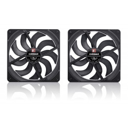 Noctua NF-A14X25 G2 PWM SX2-PP CHROMAX.BLACK Tietokoneen jäähdytysjärjestelmä Tietokonekotelo Tuuletin 14 cm Musta 2 kpl
