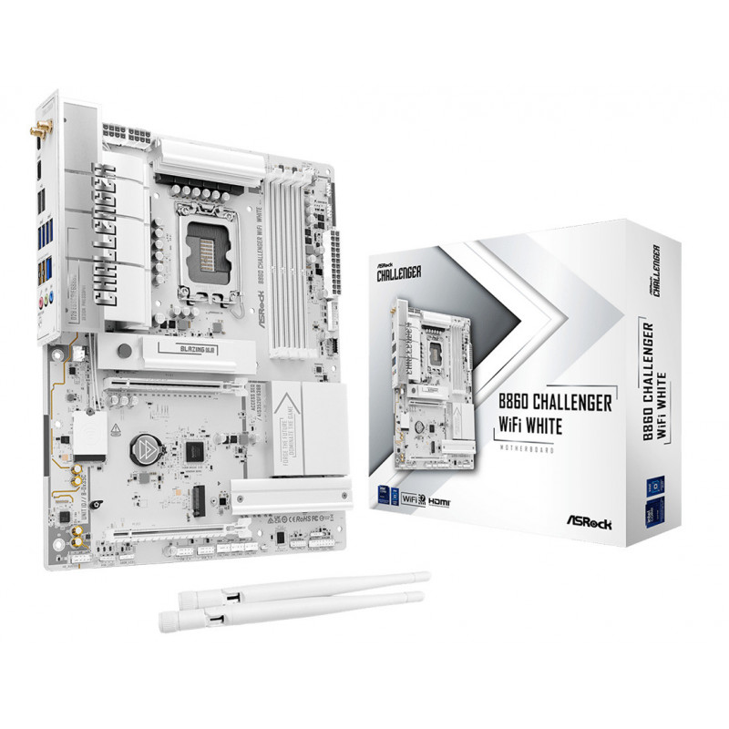 Asrock B860 Challenger WiFi White Intel B860 LGA 1851 (Socket V1) ATX