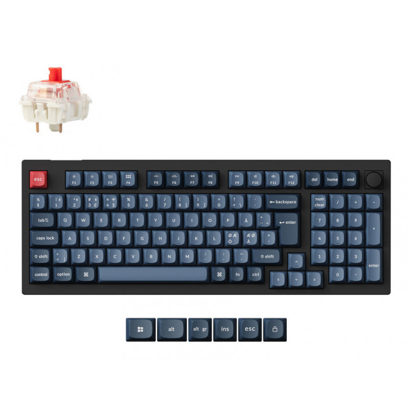 Keychron V5 Max näppäimistö Universaali USB + RF Wireless + Bluetooth Pohjoismainen Musta, Hiili