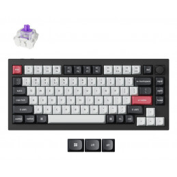 Keychron Q1 HE näppäimistö Universaali USB + RF Wireless + Bluetooth QWERTY Pohjoismainen Musta, Harmaa