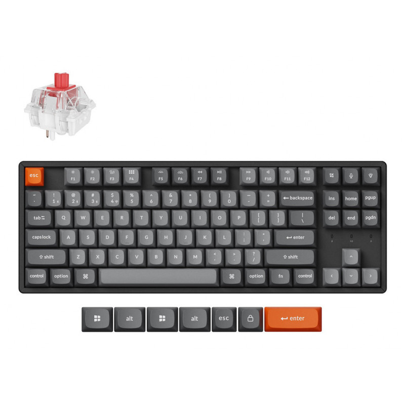 Keychron K8 Max näppäimistö Universaali USB + RF Wireless + Bluetooth QWERTY Pohjoismainen Musta