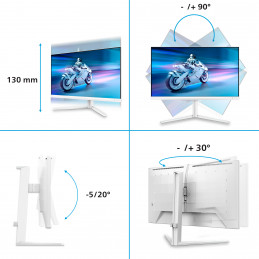 Philips Evnia 6000 27M2N6501L 00 tietokoneen litteä näyttö 67,3 cm (26.5") 2560 x 1440 pikseliä Quad HD QD-OLED Valkoinen