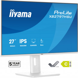 iiyama ProLite XB2797HSU-W1 tietokoneen litteä näyttö 68,6 cm (27") 1920 x 1080 pikseliä Full HD LED Valkoinen