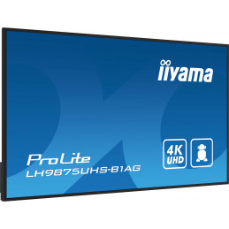 iiyama LH9875UHS-B1AG infonäyttö Digitaalinen litteä infotaulu 2,48 m (97.5") LED Wi-Fi 500 cd m² 4K Ultra HD Musta