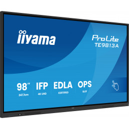 iiyama TE9813A-B2AG infonäyttö Kioskimalli 2,48 m (97.5") Wi-Fi 500 cd m² 4K Ultra HD Musta Kosketusnäyttö Sisäänrakennettu