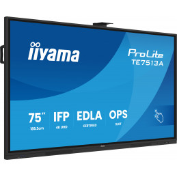 iiyama TE7513A-B2AG infonäyttö Interaktiivinen litteä paneeli 190,5 cm (75") Wi-Fi 500 cd m² 4K Ultra HD Musta Kosketusnäyttö