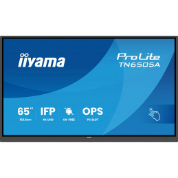 iiyama TN6505A-B1AG infonäyttö Interaktiivinen litteä paneeli 163,8 cm (64.5") 500 cd m² 4K Ultra HD Musta Kosketusnäyttö