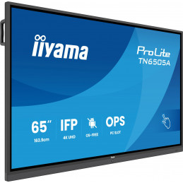 iiyama TN6505A-B1AG infonäyttö Interaktiivinen litteä paneeli 163,8 cm (64.5") 500 cd m² 4K Ultra HD Musta Kosketusnäyttö