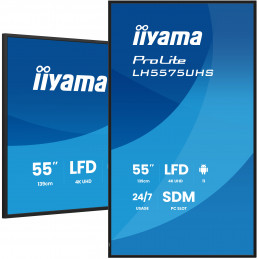 iiyama LH5575UHS-B2AG infonäyttö Digitaalinen litteä infotaulu 138,7 cm (54.6") LCD Wi-Fi 500 cd m² 4K Ultra HD Musta