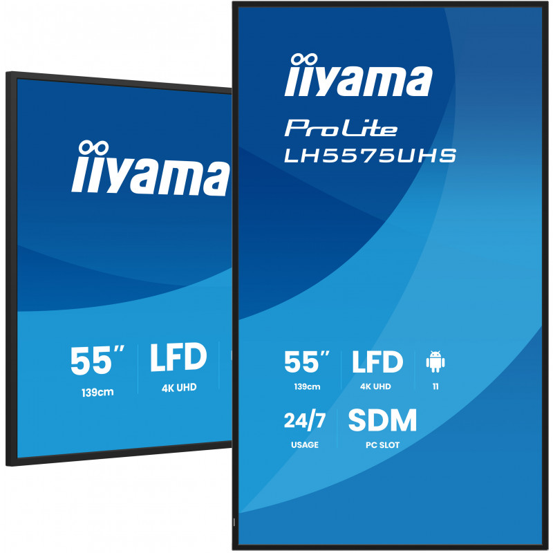 iiyama LH5575UHS-B2AG infonäyttö Digitaalinen litteä infotaulu 138,7 cm (54.6") LCD Wi-Fi 500 cd m² 4K Ultra HD Musta