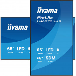 iiyama LH6575UHS-B2AG infonäyttö Digitaalinen litteä infotaulu 163,8 cm (64.5") LCD Wi-Fi 500 cd m² 4K Ultra HD Musta