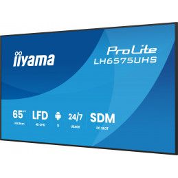 iiyama LH6575UHS-B2AG infonäyttö Digitaalinen litteä infotaulu 163,8 cm (64.5") LCD Wi-Fi 500 cd m² 4K Ultra HD Musta