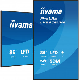 iiyama LH8675UHS-B2AG infonäyttö Digitaalinen litteä infotaulu 2,17 m (85.6") LCD Wi-Fi 500 cd m² 4K Ultra HD Musta