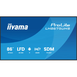 iiyama LH8675UHS-B2AG infonäyttö Digitaalinen litteä infotaulu 2,17 m (85.6") LCD Wi-Fi 500 cd m² 4K Ultra HD Musta