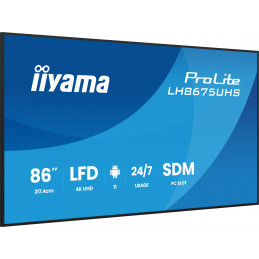 iiyama LH8675UHS-B2AG infonäyttö Digitaalinen litteä infotaulu 2,17 m (85.6") LCD Wi-Fi 500 cd m² 4K Ultra HD Musta