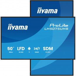 iiyama LH5075UHS-B2AG infonäyttö Digitaalinen litteä infotaulu 125,7 cm (49.5") LCD Wi-Fi 500 cd m² 4K Ultra HD Musta