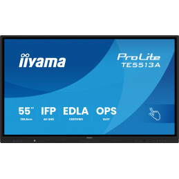 iiyama TE5513A-B2AG infonäyttö Interaktiivinen litteä paneeli 138,7 cm (54.6") Wi-Fi 500 cd m² 4K Ultra HD Musta Kosketusnäyttö