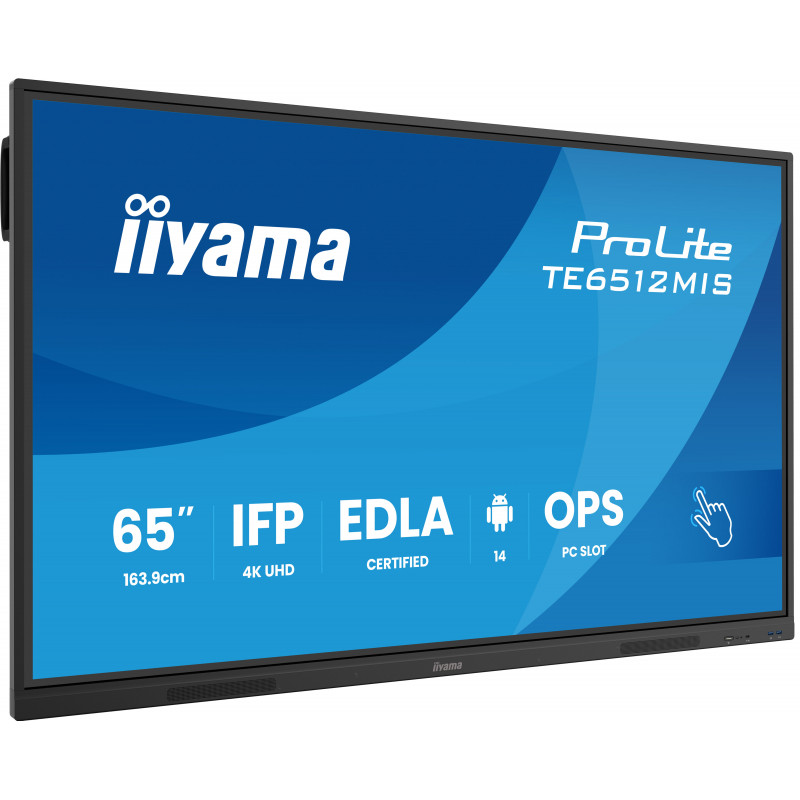 iiyama TE6512MIS-B4AG infonäyttö Kioskimalli 165,1 cm (65") LCD Wi-Fi 400 cd m² 4K Ultra HD Musta Kosketusnäyttö