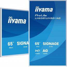 iiyama LH6581UHSG-1AG infonäyttö Digitaalinen litteä infotaulu 163,8 cm (64.5") Wi-Fi 500 cd m² 4K Ultra HD Valkoinen
