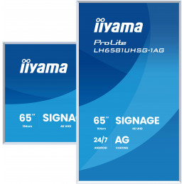 iiyama LH6581UHSG-1AG infonäyttö Digitaalinen litteä infotaulu 163,8 cm (64.5") Wi-Fi 500 cd m² 4K Ultra HD Valkoinen