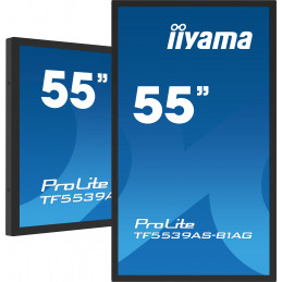 iiyama TF5539AS-B1AG infonäyttö Kioskimalli 138,7 cm (54.6") LED 435 cd m² 4K Ultra HD Musta Kosketusnäyttö Sisäänrakennettu