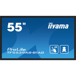 iiyama TF5539AS-B1AG infonäyttö Kioskimalli 138,7 cm (54.6") LED 435 cd m² 4K Ultra HD Musta Kosketusnäyttö Sisäänrakennettu