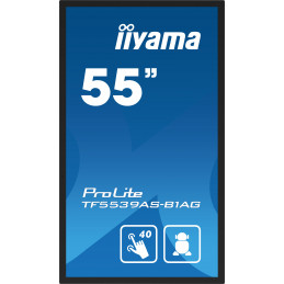 iiyama TF5539AS-B1AG infonäyttö Kioskimalli 138,7 cm (54.6") LED 435 cd m² 4K Ultra HD Musta Kosketusnäyttö Sisäänrakennettu