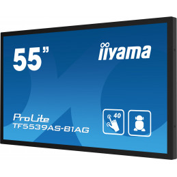 iiyama TF5539AS-B1AG infonäyttö Kioskimalli 138,7 cm (54.6") LED 435 cd m² 4K Ultra HD Musta Kosketusnäyttö Sisäänrakennettu