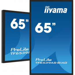 iiyama TF6539AS-B1AG infonäyttö Kioskimalli 163,8 cm (64.5") LED 435 cd m² 4K Ultra HD Musta Kosketusnäyttö Sisäänrakennettu