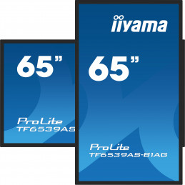 iiyama TF6539AS-B1AG infonäyttö Kioskimalli 163,8 cm (64.5") LED 435 cd m² 4K Ultra HD Musta Kosketusnäyttö Sisäänrakennettu