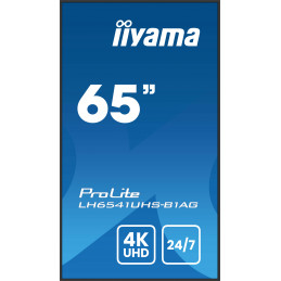 iiyama LH6541UHS-B1AG infonäyttö 163,8 cm (64.5") LCD 500 cd m² 4K Ultra HD Musta 24 7