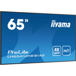 iiyama LH6541UHS-B1AG infonäyttö 163,8 cm (64.5") LCD 500 cd m² 4K Ultra HD Musta 24 7