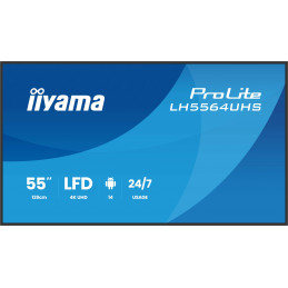 iiyama LH5564UHS-B1AG infonäyttö Digitaalinen litteä infotaulu 139,7 cm (55") Wi-Fi 500 cd m² 4K Ultra HD Musta