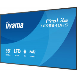 iiyama LE9864UHS-B1AG infonäyttö Digitaalinen litteä infotaulu 2,49 m (98") Wi-Fi 500 cd m² 4K Ultra HD Musta Sisäänrakennettu