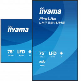 iiyama LH7564UHS-B1AG infonäyttö Digitaalinen litteä infotaulu 190,5 cm (75") Wi-Fi 500 cd m² 4K Ultra HD Musta