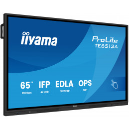 iiyama TE6513A-B1AG infonäyttö Interaktiivinen litteä paneeli 163,8 cm (64.5") Wi-Fi 500 cd m² 4K Ultra HD Musta Kosketusnäyttö
