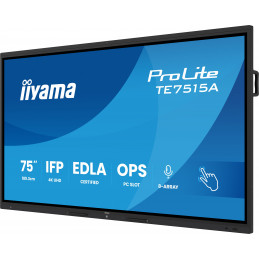 iiyama TE7515A-B1AG infonäyttö Interaktiivinen litteä paneeli 190,5 cm (75") Wi-Fi 550 cd m² 4K Ultra HD Musta Kosketusnäyttö