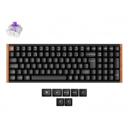 Keychron K4 HE näppäimistö Universaali USB + RF Wireless + Bluetooth Pohjoismainen Musta, Puu