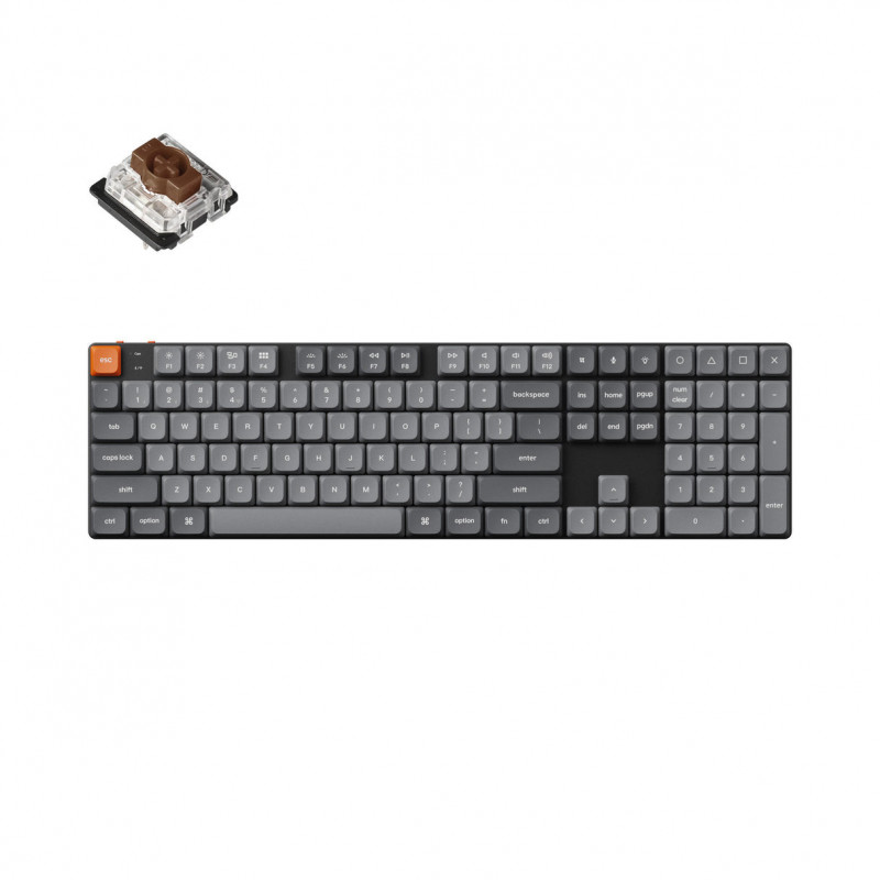Keychron K5 Max näppäimistö Universaali USB + RF Wireless + Bluetooth Musta, Harmaa
