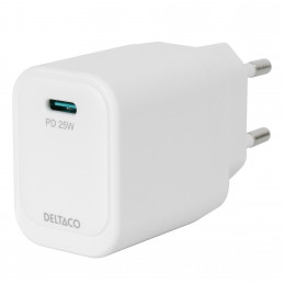 Deltaco USBC-AC158 mobiililaitteen laturi Universaali Valkoinen AC Pikalataus Sisätila