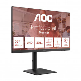 AOC E4 U27E4CV tietokoneen litteä näyttö 68,6 cm (27") 3840 x 2160 pikseliä 4K Ultra HD LED Musta