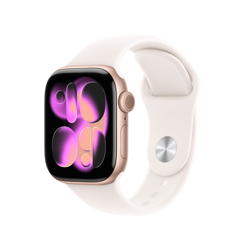 Apple Watch Series 11 OLED 42 mm Digitaalinen 374 x 446 pikseliä Kosketusnäyttö Ruusukulta Wi-Fi GPS (satelliitti)