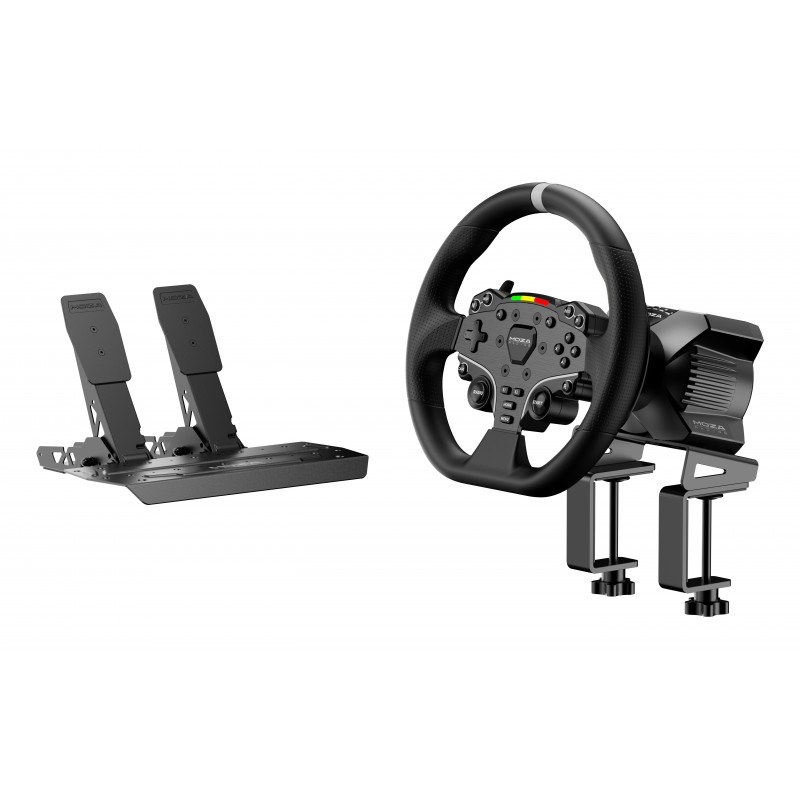 Moza Racing RS074 peliohjain Musta Bluetooth USB Ohjauspyörä + polkimet Digitaalinen PC