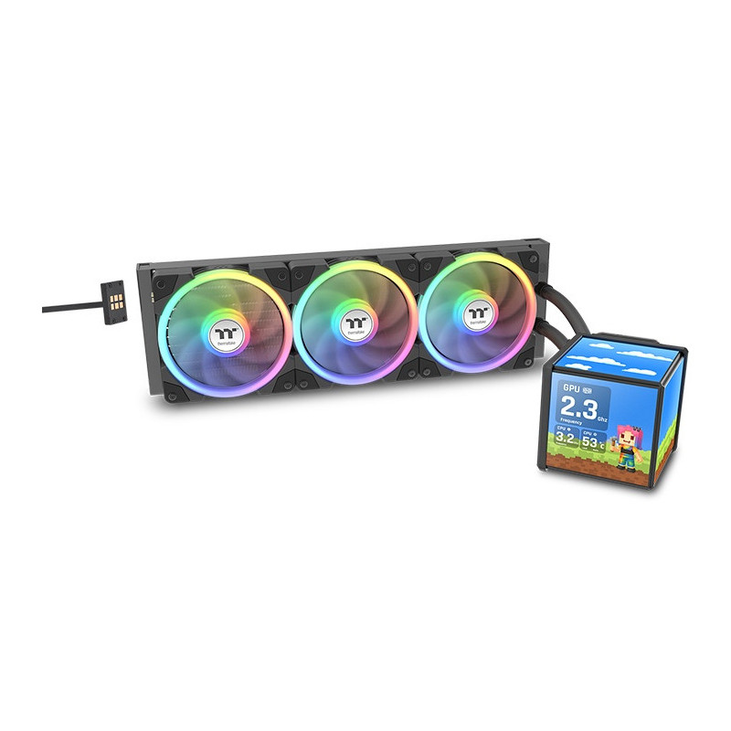 Thermaltake MINECUBE 360 Ultra Suoritin All-in-one-nesteenjäähdytin 12 cm Musta 1 kpl