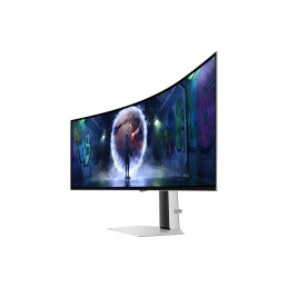 Samsung G93SD tietokoneen litteä näyttö 124,5 cm (49") 5120 x 1440 pikseliä Dual QHD OLED Hopea