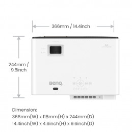 BenQ X500i Lähiprojektori 2200 ANSI lumenia DLP UHD 4K (3840x2160) Musta, Valkoinen