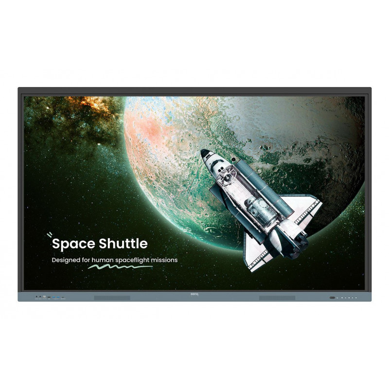 BenQ RE7504 Interaktiivinen litteä paneeli 190,5 cm (75") 450 cd m² 4K Ultra HD Musta, Harmaa Kosketusnäyttö Sisäänrakennettu